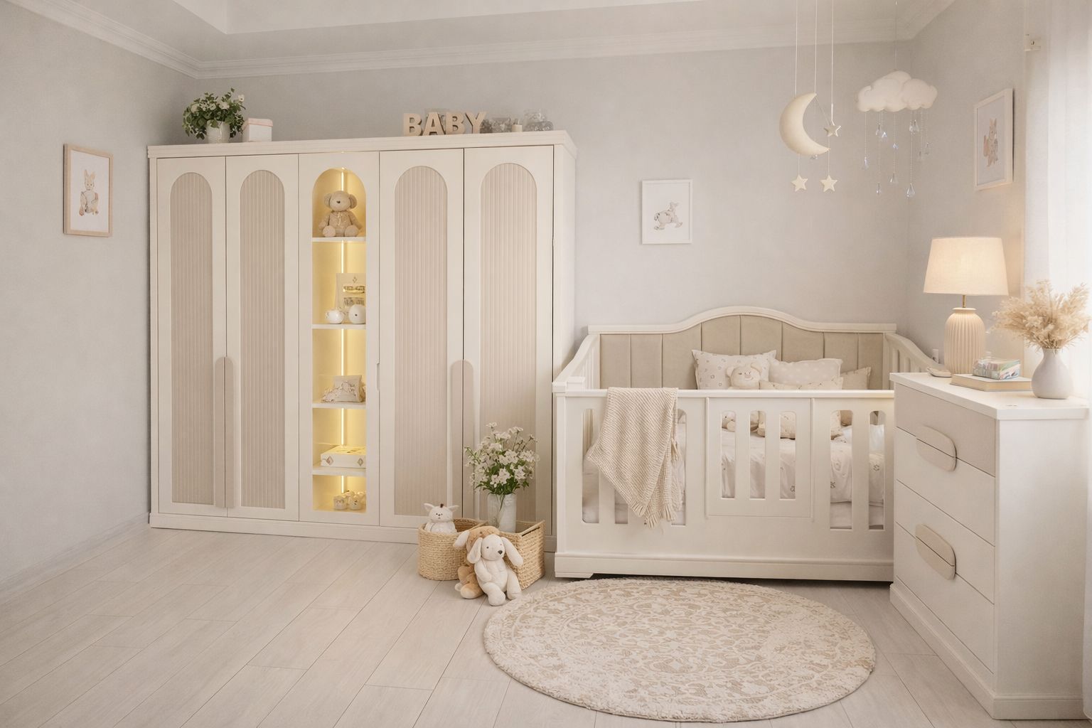 Venedik Bebek ve Çocuk Odası(5 Kapaklı-Döşemeli)