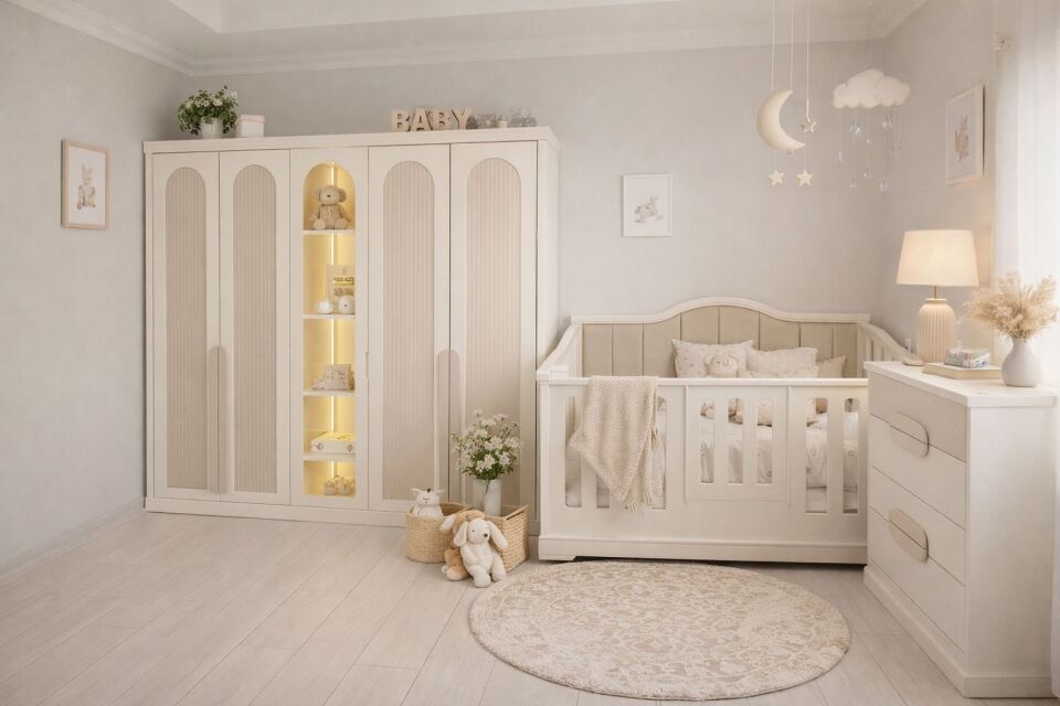 Venedik Bebek ve Çocuk Odası(5 Kapaklı-Döşemeli)