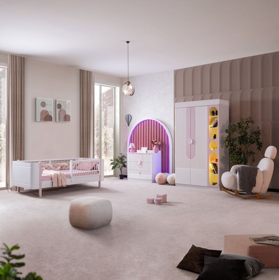 Vira Bebek ve Çocuk Odası ( 2 Kapaklı Kitaplıklı )