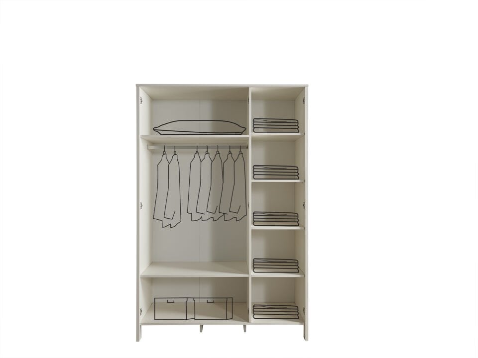 İnci 3 Kapaklı Dolap